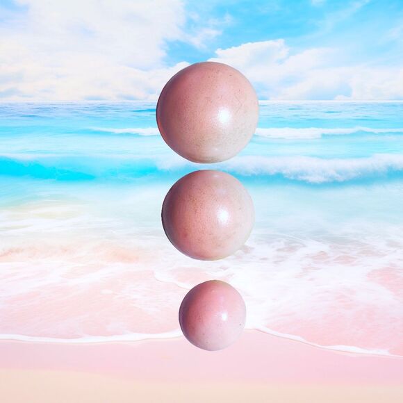 THREE (3) Chalkware Bubbles - PINK Pearlescent - Picture 2 of 3